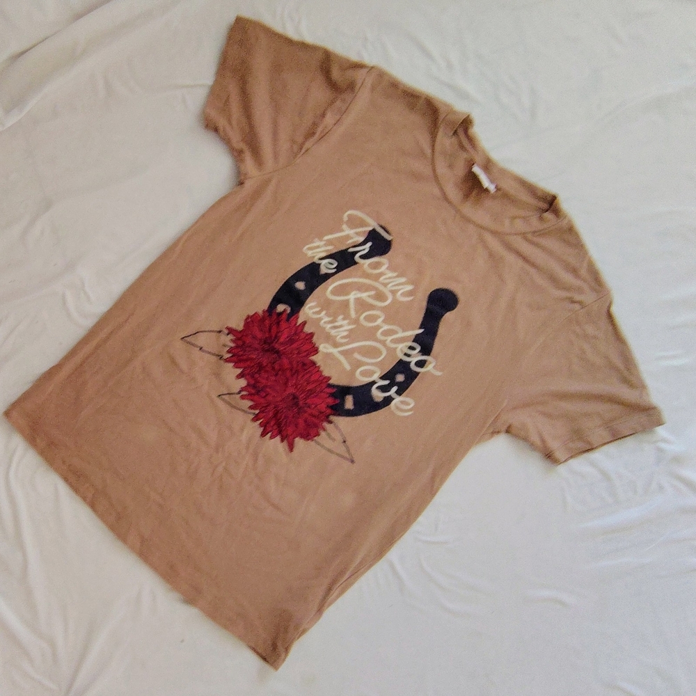 LuLaRoe Tan Graphic Short Sleeve T-Shirt